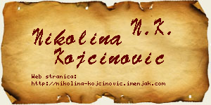 Nikolina Kojčinović vizit kartica